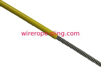 Cuerda de alambre decorativa amarilla, cable revestido del acero inoxidable resistente a la corrosión