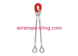 Sling de cable de alambre de 2 patas Brida estampada profesional con resistencia a la abrasión