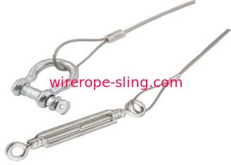 honda de la cuerda de alambre del diámetro de 3.0m m - de 11m m inoxidable con Shackels/Turnbuckels