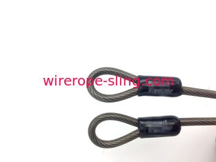 Honda galvanizada cubierta PVC transparente de la cuerda de alambre con el lazo y el dedal