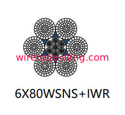 Cable de acero galvanizado de baja fatiga y paralelo de 6 x 80 wsns para izado