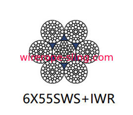 Ancla costa afuera que levanta la cuerda de alambre de acero no giratoria 6 x 55 sws 30mm - 120mm