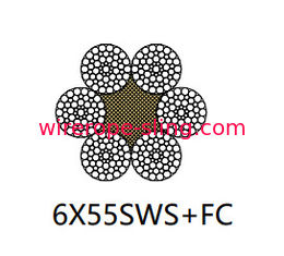 Ancla costa afuera que levanta la cuerda de alambre de acero no giratoria 6 x 55 sws 30mm - 120mm