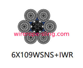 Cable de alambre de acero de la plataforma de perforación de Ratory, cuerda resistente de la rotación de 6 x 109 wsns
