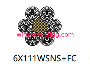 Cable de acero trenzado compactado, alto rendimiento, aprobación 6 x 111 Wsns Iso9001