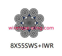 Cuerda de alambre de acero estándar de Jis / Astm 8 x 55 sws paralelos puestos para levantar