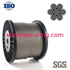 304 superficie brillante inoxidable flexible de la cuerda de alambre de acero de 4m m 6x19S IWRC para dirigir