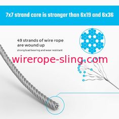 1/16 cuerda de alambre de acero inoxidable 7x7 de los 328FT