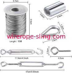 Tensor del alambre del torniquete cuerda de alambre de 2m m x 50 pies con la capa del Pvc