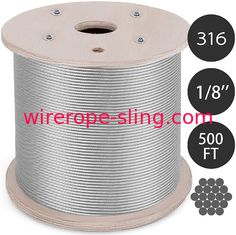 cuerda de alambre de acero inoxidable de los aviones 1x19 del Decking de los 500Ft que cerca con barandilla