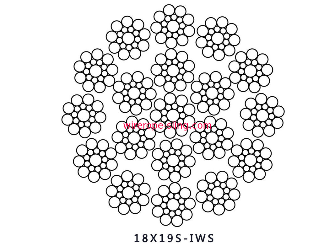 Fuerza de cansancio anti de la cuerda de alambre de acero de 18X19S IWS con el embalaje de madera del carrete