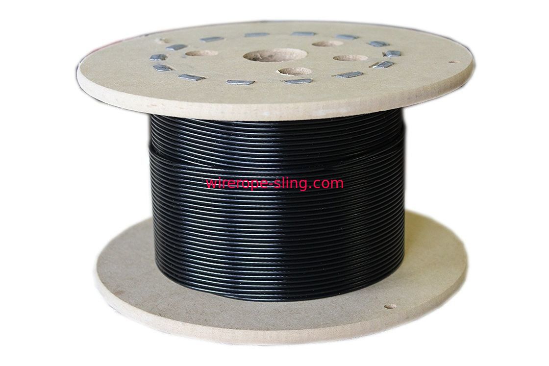 negro vinilo de la base del filamento de la cuerda de alambre de acero inoxidable 7x7 cubierto para la decoración del jardín