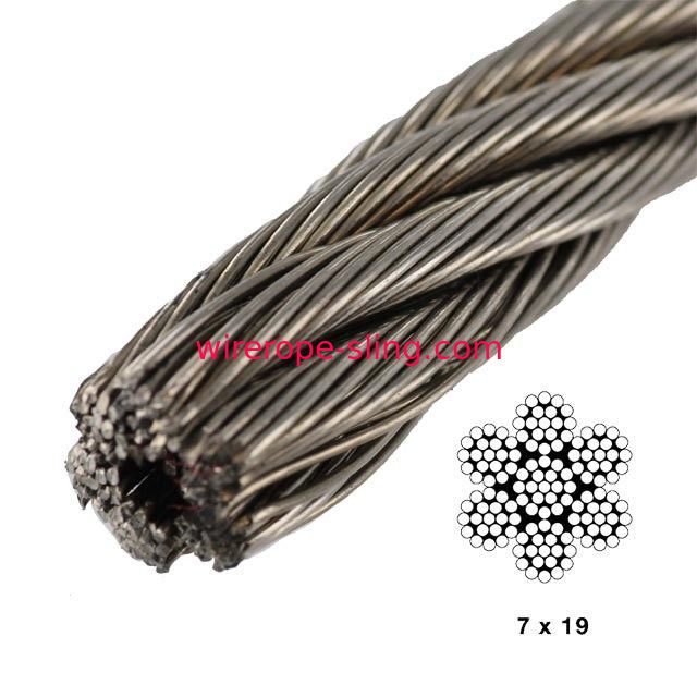 El cable de 7 aviones X19 500 pies de la rotura de la fuerza 4200lb de carbono de vinilo del acero cubrió