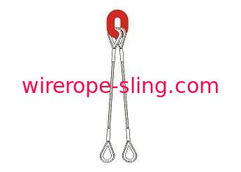 Sling de cable de alambre de 2 patas Brida estampada profesional con resistencia a la abrasión