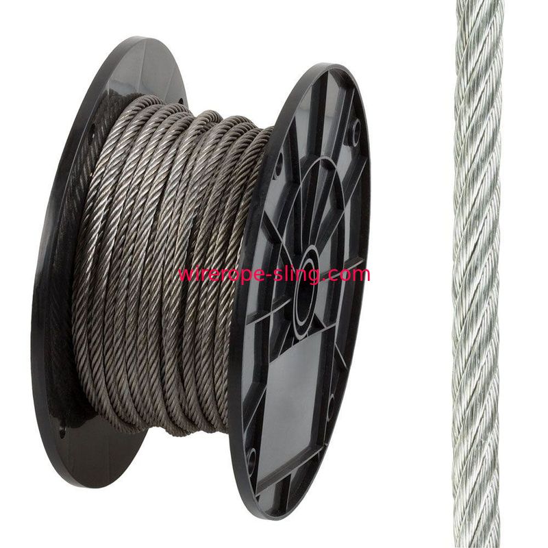Cuerda de alambre de acero inoxidable 304 316 flexible 7 x 37 para infante de marina / que eleva