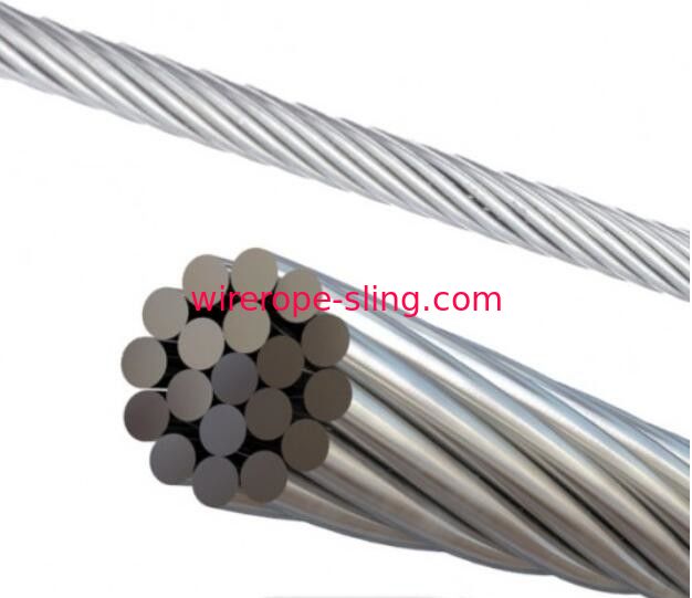 Cuerda de alambre de acero inoxidable de 6.4mm 1 x 19 Aisi estándar para grúa / elevación