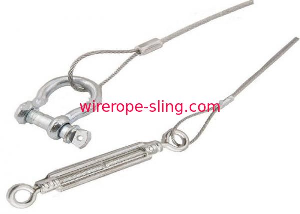 honda de la cuerda de alambre del diámetro de 3.0m m - de 11m m inoxidable con Shackels/Turnbuckels