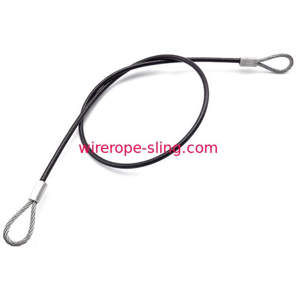 Hondas negras del freno de la cuerda de alambre del Pvc, honda del cable de la longitud de 3000m m con los lazos