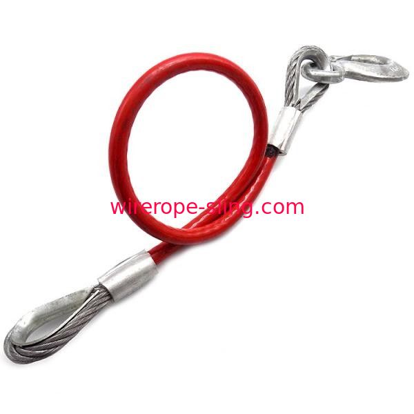 PU roja remolcadora del cable disidente del remolque de 11m m cubierta con el gancho rápido resistente
