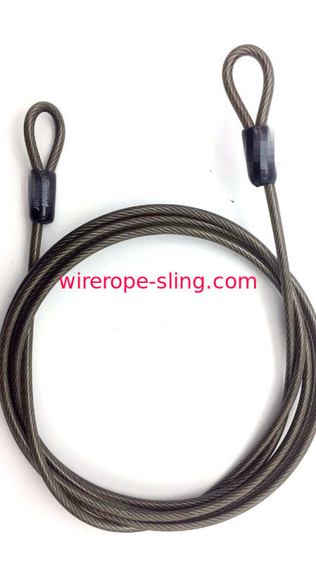 Honda galvanizada cubierta PVC transparente de la cuerda de alambre con el lazo y el dedal