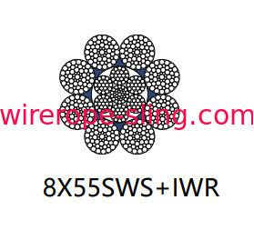 Cable de la cuerda de acero de Derricking artículo de 8 de x 55 Sws con la superficie galvanizada