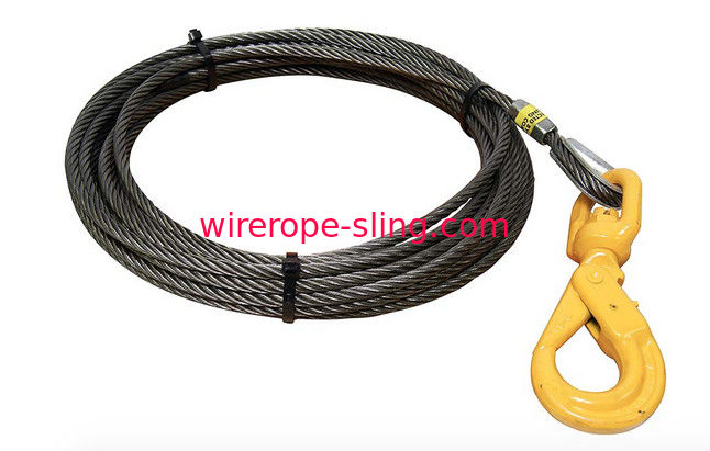 5/8" cables del torno de la cuerda y de la honda de alambre de la base de la fibra con el uno mismo del eslabón giratorio que cierra los ganchos