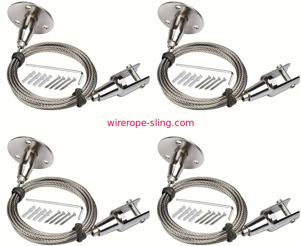 pies de alambre de 4Pcs 2m m x 6,5 de acero inoxidable de la cuerda con la asamblea de la chaqueta del plástico protector
