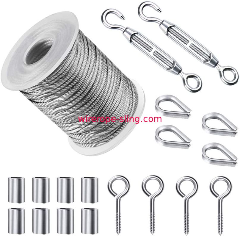 Tensor del alambre del torniquete cuerda de alambre de 2m m x 50 pies con la capa del Pvc