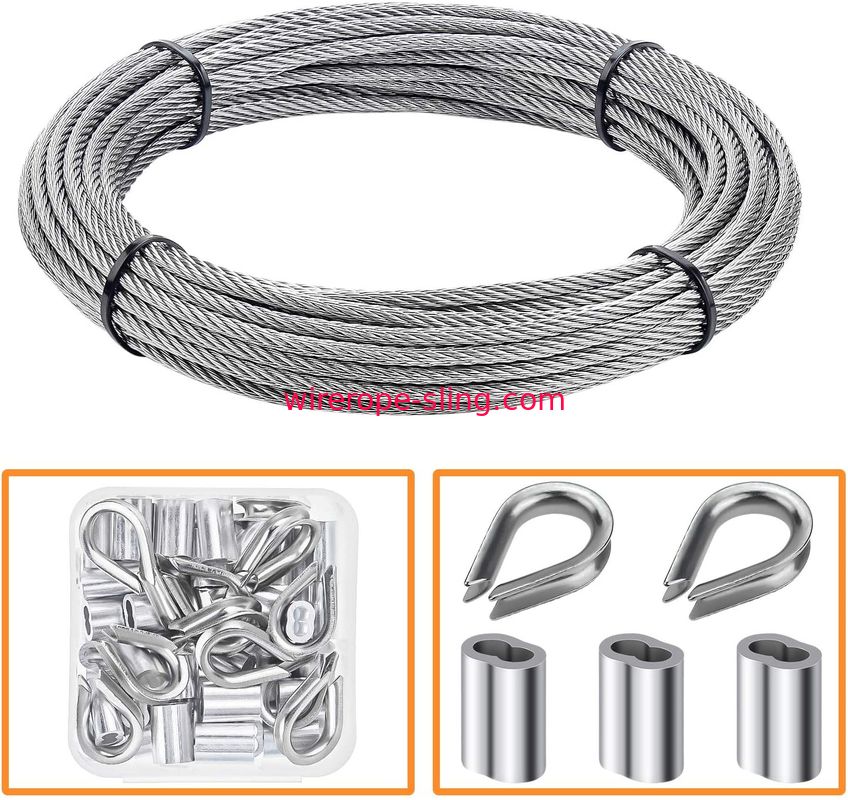 Cable que cerca equipos con barandilla 1/8" los 33Ft cuerda de alambre de 1,5 milímetros