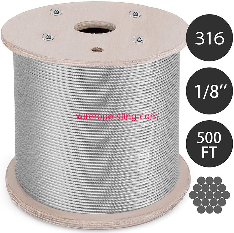 cuerda de alambre de acero inoxidable de los aviones 1x19 del Decking de los 500Ft que cerca con barandilla