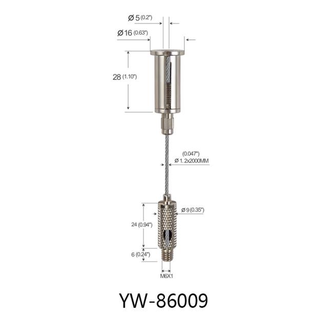 Sosténss Ceiling Attachment M6 Thread Wire Suspension System With Knurling YW86009 0