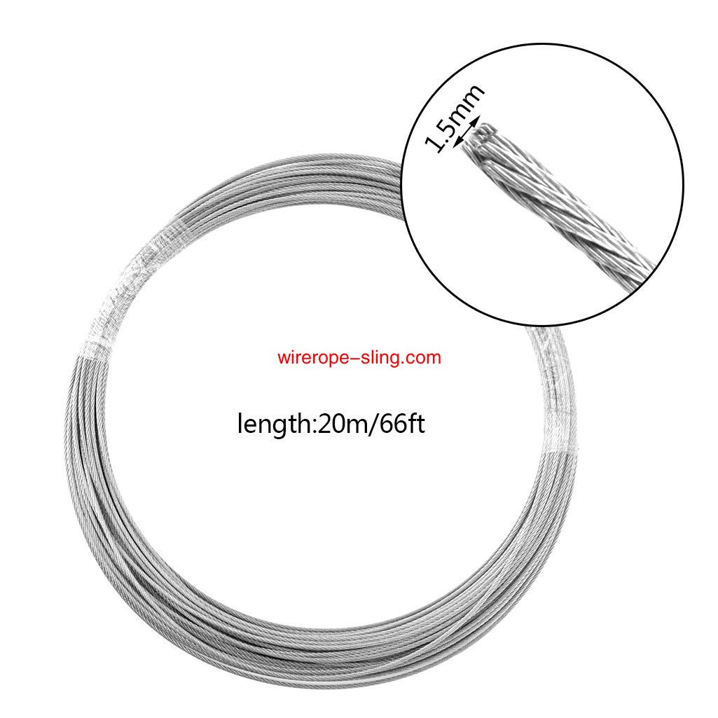 Cable de acero inoxidable de 1 / 16 