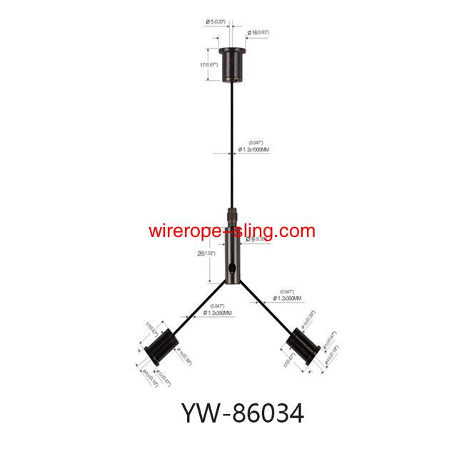 Conjunto de suspensión de cables de acero para lámparas de panel LED