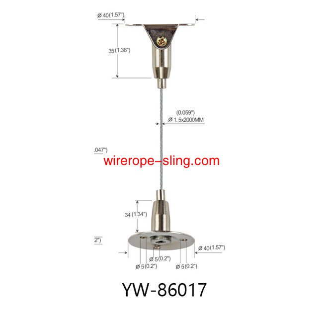 Sistema de suspensión de cable de tres agujeros de latón° Ajustable yw86017