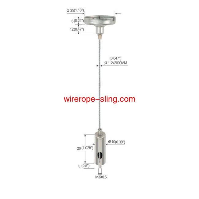 Montaje del sistema de suspensión de cables de rosca externa M5 para el tipo yw86015