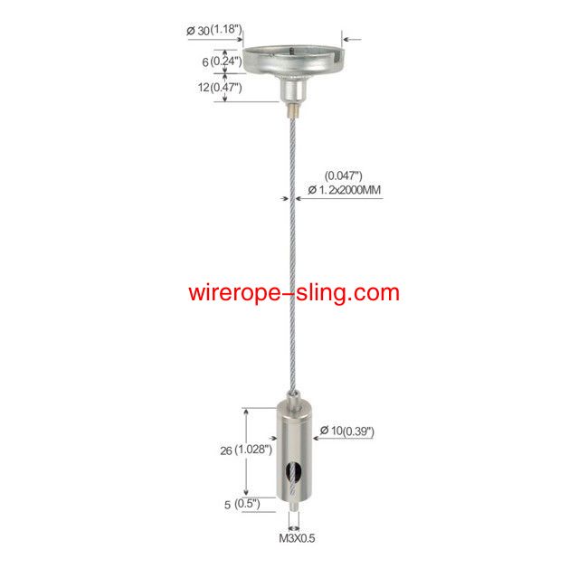 Accesorios de hardware M4 sistema de suspensión de cables de rosca interna yw86014