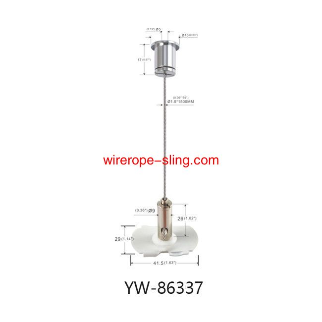 Kit de suspensión de cable de acero para accesorios de iluminación con gancho de sujeción ajustable yw86336