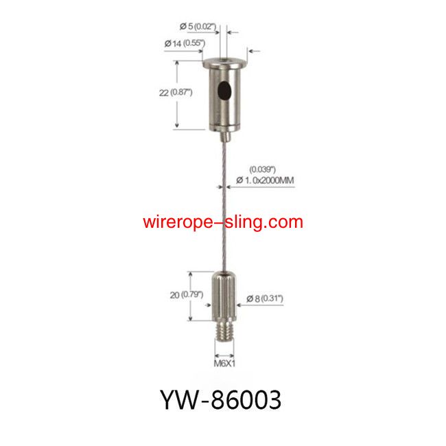 Panel de Seguridad ajustable sistema de suspensión de alambre cromado yw86001