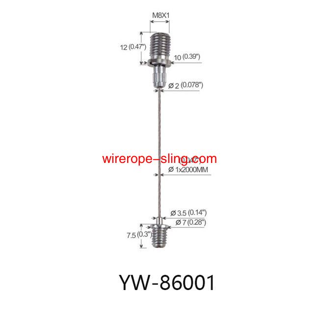 Panel de Seguridad ajustable sistema de suspensión de alambre cromado yw86001
