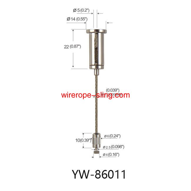 Accesorios de techo de latón M6 sistema de suspensión de alambre roscado con knurled yw86009