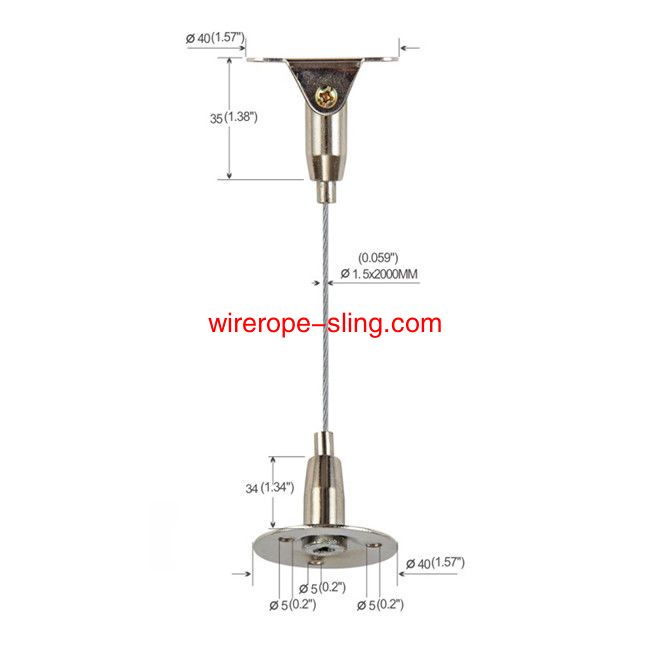 Sistema de suspensión de cable de tres agujeros de latón° Ajustable yw86017