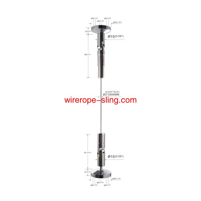 Cable de Seguridad de acero galvanizado de doble pierna y doble mini gancho yw86375