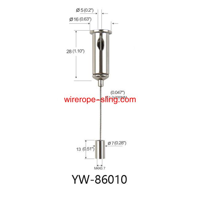 Accesorios de techo de latón M6 sistema de suspensión de alambre roscado con knurled yw86009
