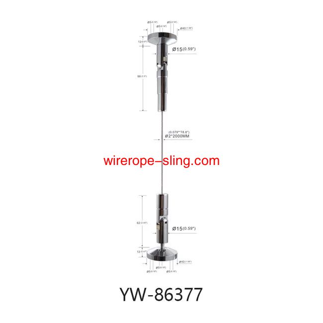 Cable de Seguridad de acero galvanizado de doble pierna y doble mini gancho yw86375
